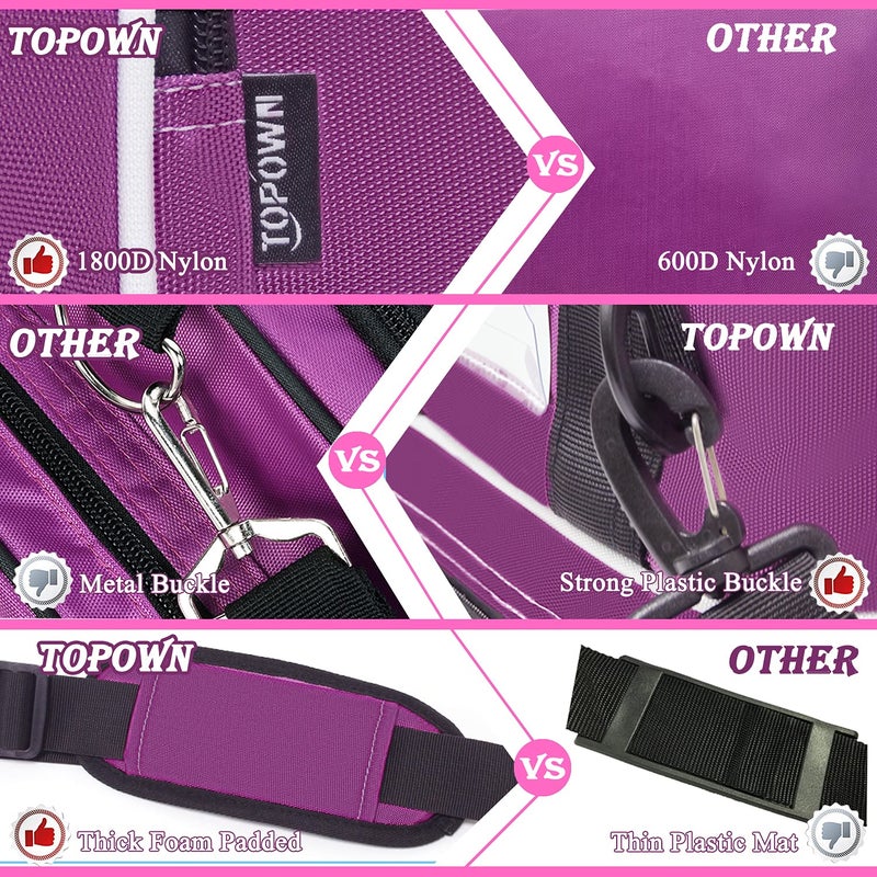 TOPOWN حقيبة تزلج على الجليد TOPOWN المميزة - حقيبة تزلج دوارة وداخلية للرجال والنساء - أسود ووردي غامق - Image 4